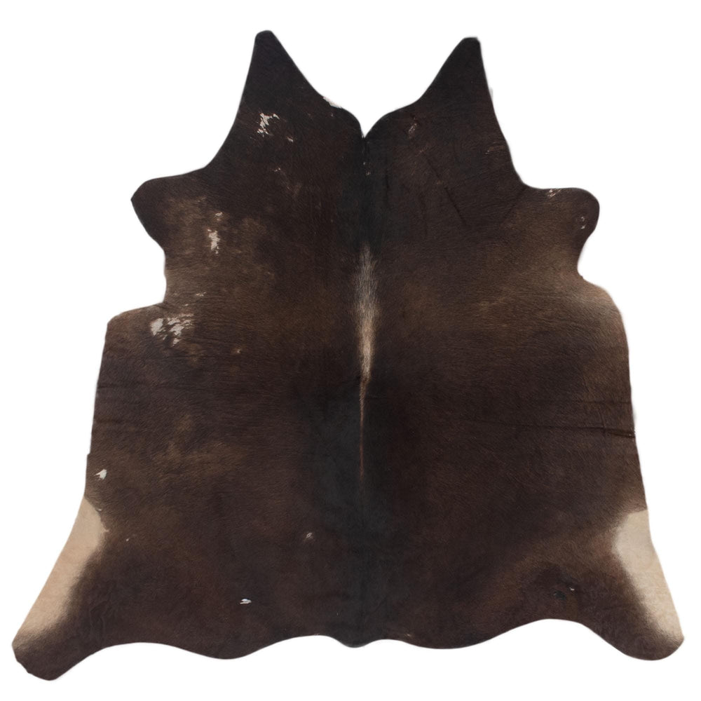 Luxurious Small Brown and White Cowhide Rug with Soft Hair | Hypoallergenic & Non-Shedding | Ideal for Upholstery | Free Shipping in UK - Celestial Leather Limited
