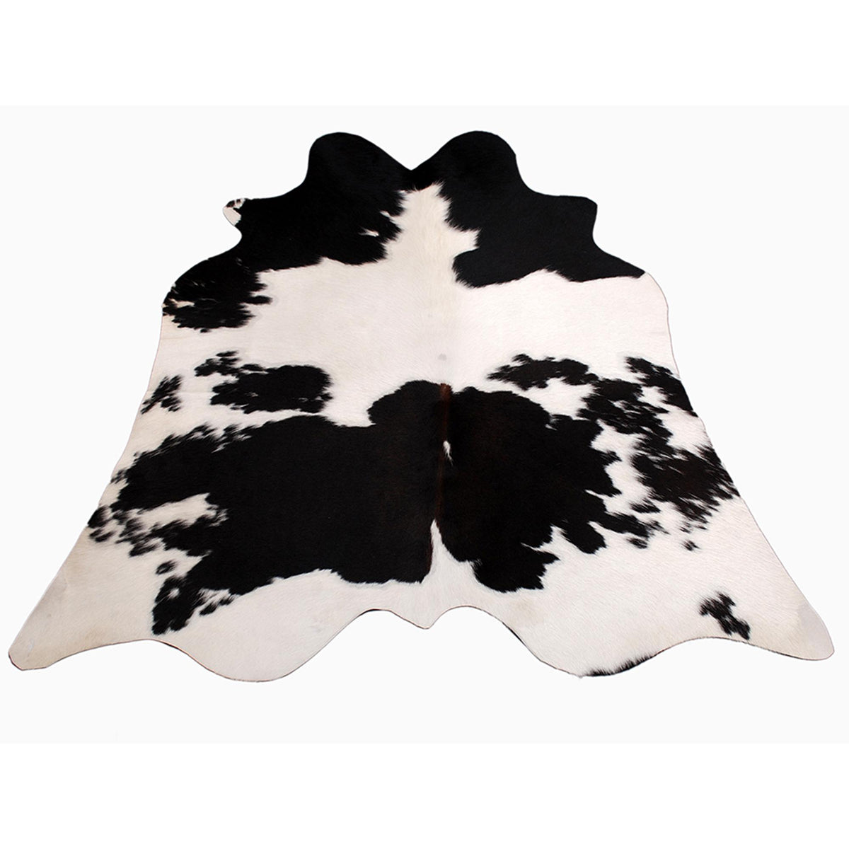 Luxurious Black and White Cowhide Rug with Hypoallergenic, Non-Slip Suede Back - Large Size - Free Shipping - Top Quality - Celestial Leather Limited
