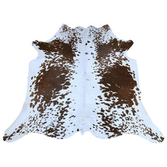 Luxurious Dark Brown & White Cowhide Rug - Large Animal Print Hypoallergenic Non Slippery Center Piece for Bedroom - Free Shipping in UK - Celestial Leather Limited
