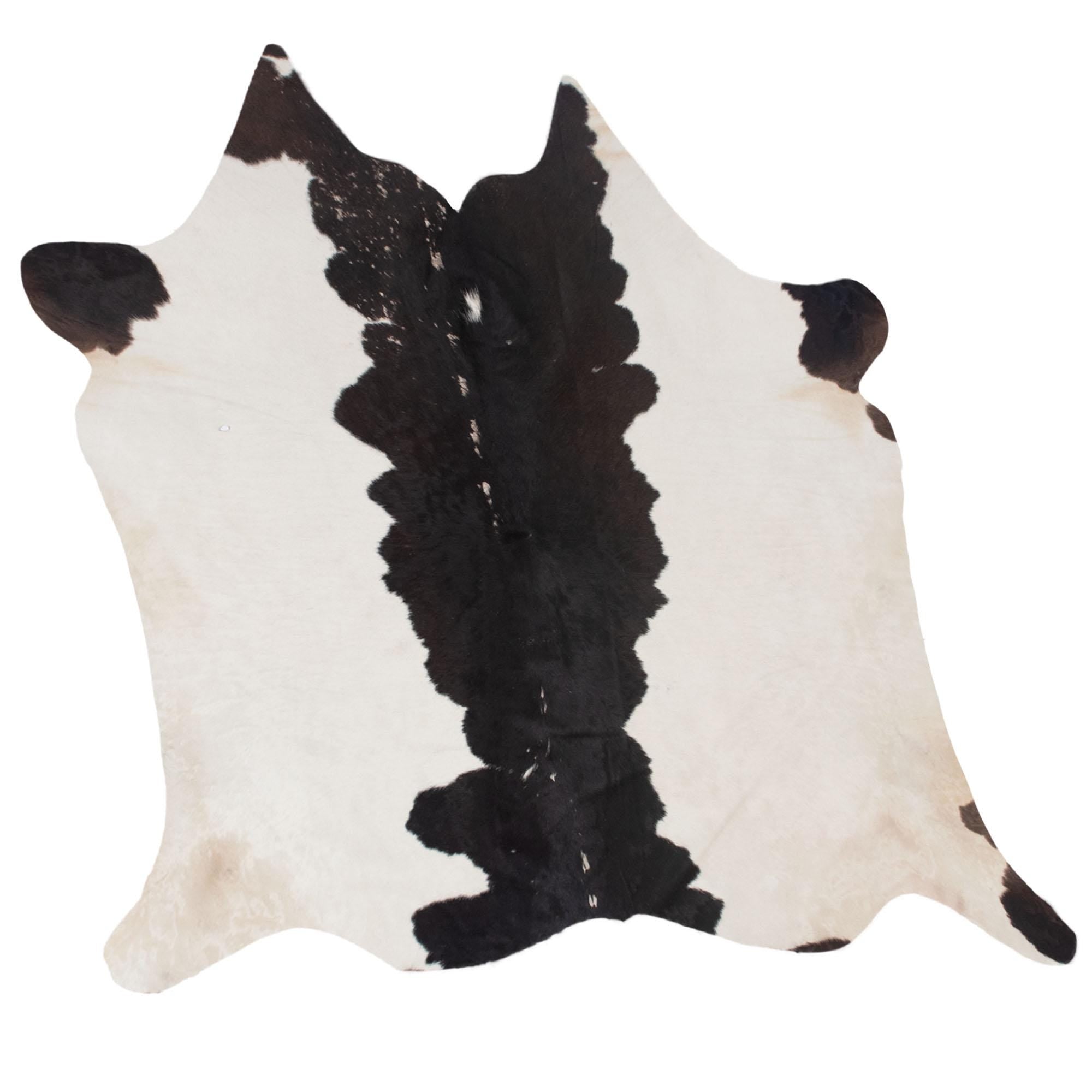 Luxurious Dark Brown & White Cowhide Rug - Hypoallergenic Large Animal Pattern Carpet for Lounge - Non Slip Suede Back - Free Shipping - Celestial Leather Limited