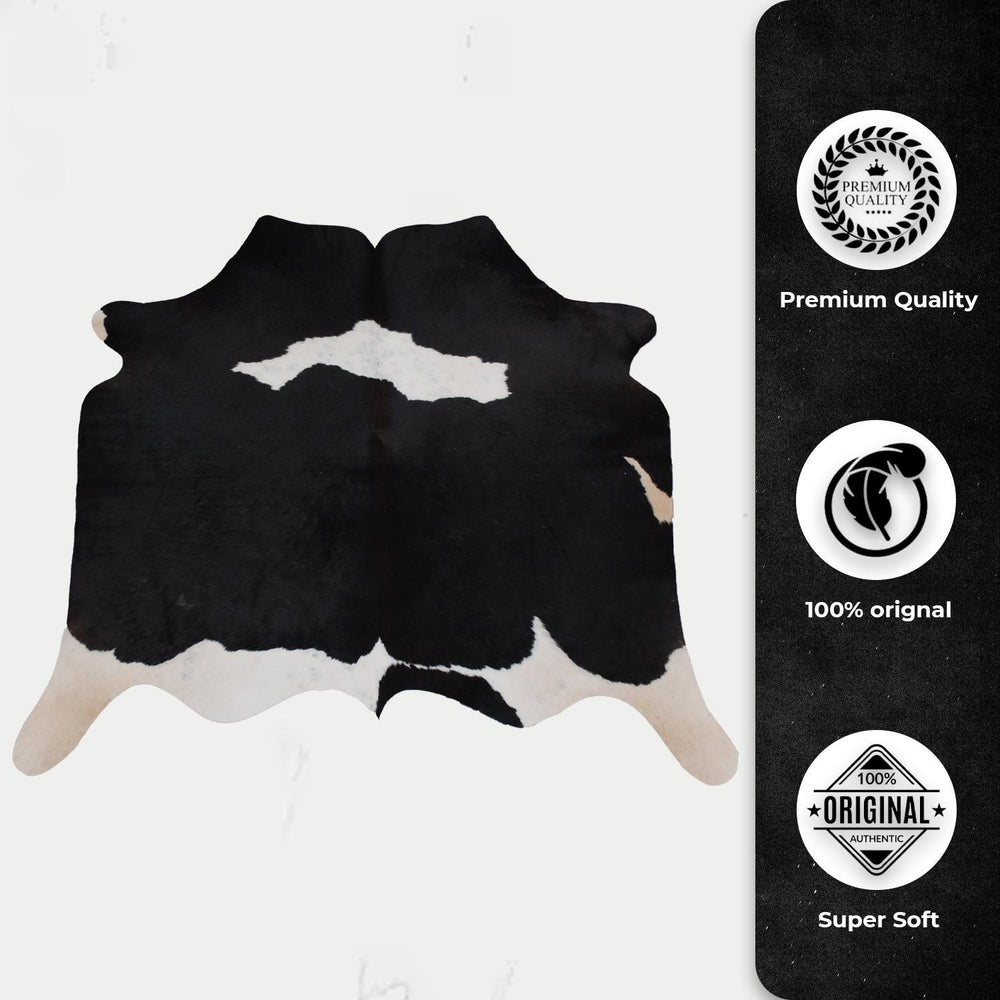 Luxuriously Handcrafted Natural Cowhide Area Rug - Hypoallergenic, Non-Slip Backing, Unique Markings, Durable and Versatile - Celestial Leather Limited