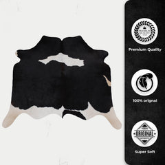 Luxuriously Handcrafted Natural Cowhide Area Rug - Hypoallergenic, Non-Slip Backing, Unique Markings, Durable and Versatile - Celestial Leather Limited