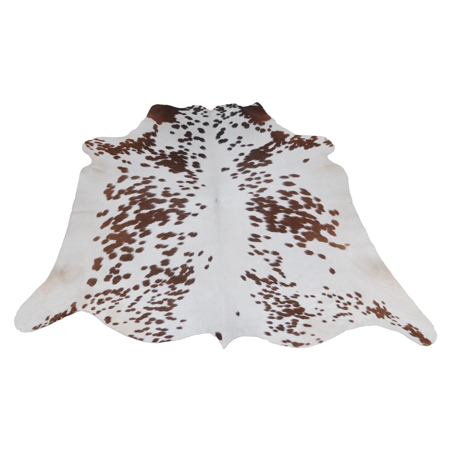 Luxury Brown and White Cowhide Rug - Large Hypoallergenic Rug with Non-Slip Suede Back - Natural Hair Cow Skin Rug for Home Decor - Celestial Leather Limited