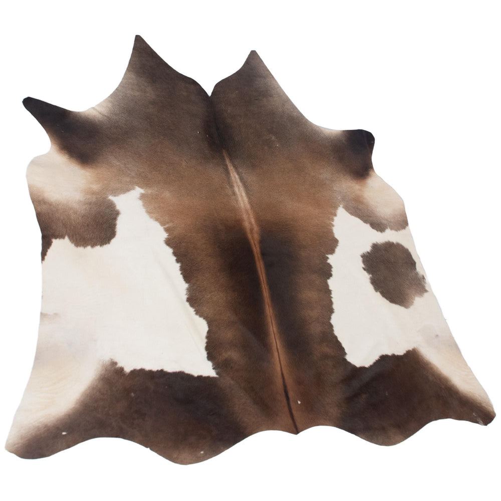 Luxurious Brown and White Cowhide Rug - Hypoallergenic, Non-Slip Backing, Non-Shedding - Perfect for Upholstery and Home Décor - Celestial Leather Limited