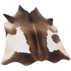 Luxurious Brown and White Cowhide Rug - Hypoallergenic, Non-Slip Backing, Non-Shedding - Perfect for Upholstery and Home Décor - Celestial Leather Limited