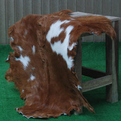 Luxury Brown & White Goat Skin Rug with Unique Patterns - Eco-Friendly - Hypoallergenic for Living Room or Bedroom Décor - Celestial Leather Limited