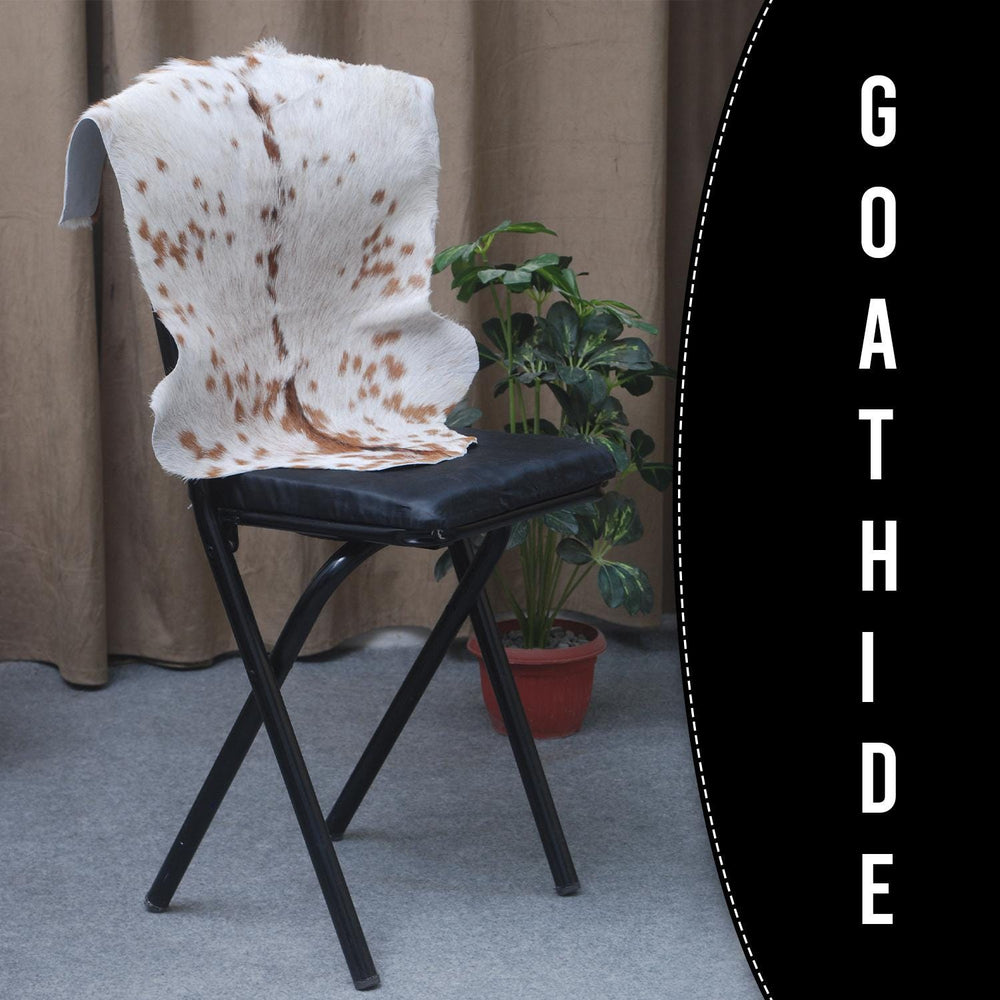 Luxurious Brown and White Goat Hide Rug - Hypoallergenic, Non-Shedding, Eco-Friendly Rug with Non-Slip Backing for Stylish Home Décor - Celestial Leather Limited