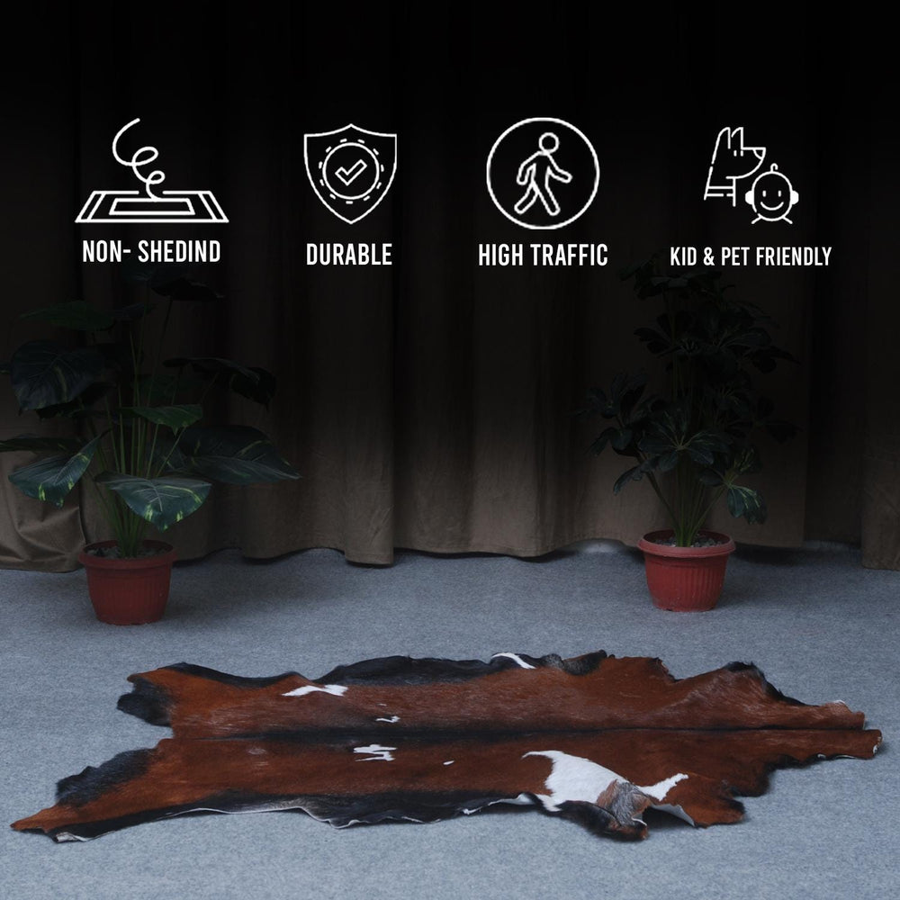 Luxurious Dark Brown Goat Skin Rug - Handmade, Soft, Pet-Friendly & Non-Shedding, Unique Colour Variations, Sustainable - Eco-Friendly - Celestial Leather Limited