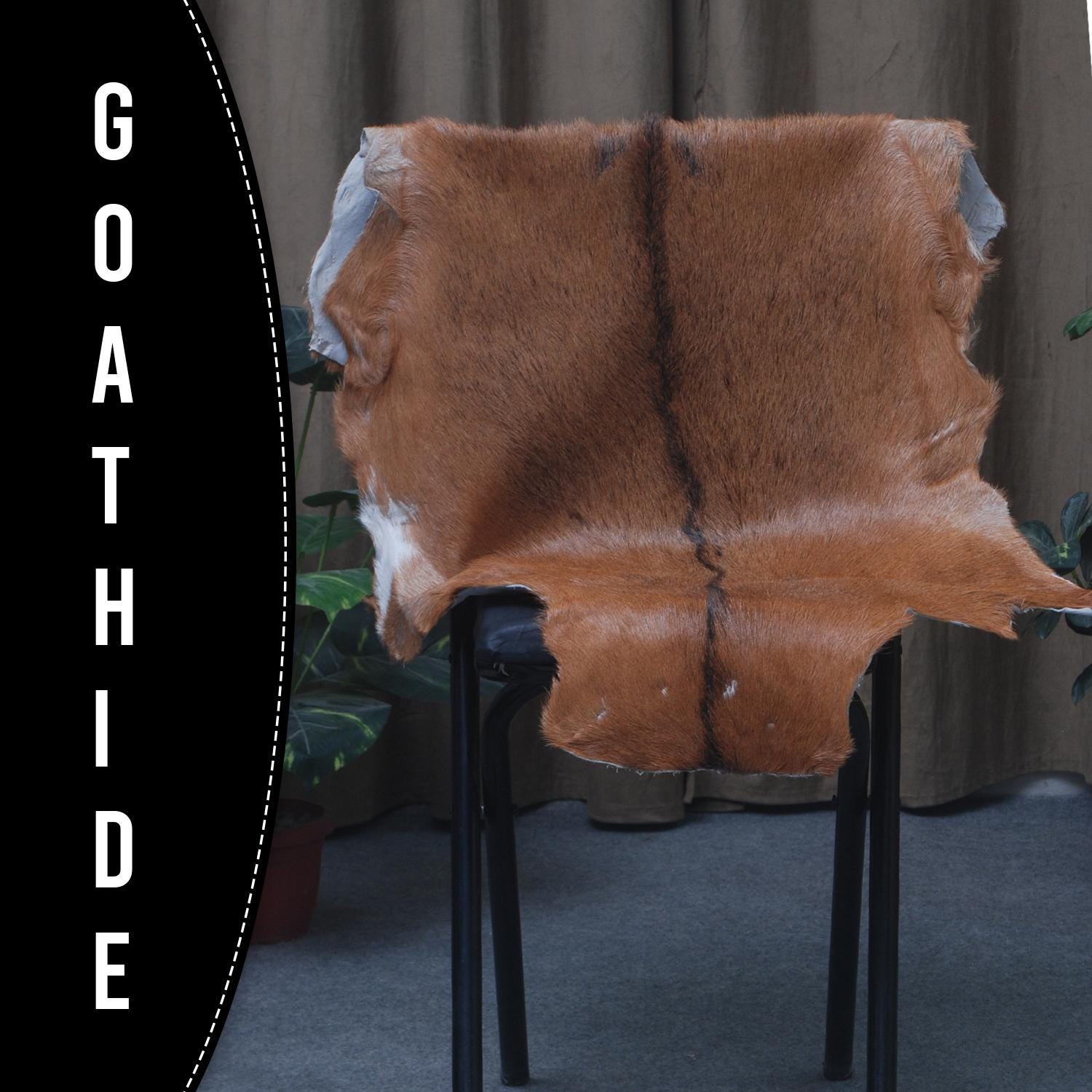 Premium Brown & White Goat Hide Rug - Luxury Hair-on Goatskin Rug, Sustainable - Eco-Friendly, Unique Patterns, Non-Slip Suede Back - Celestial Leather Limited